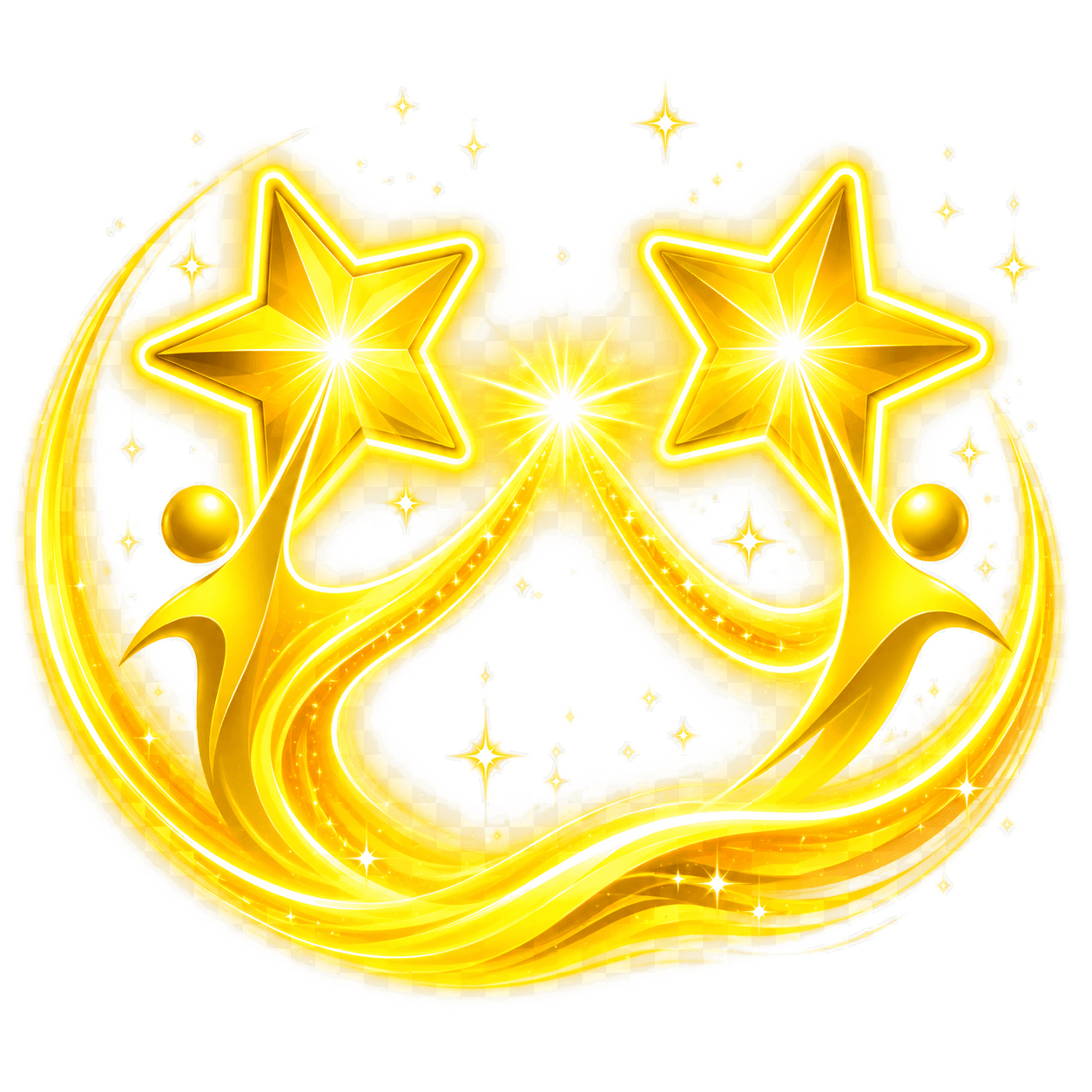 Friendship pillar neon star artwork.