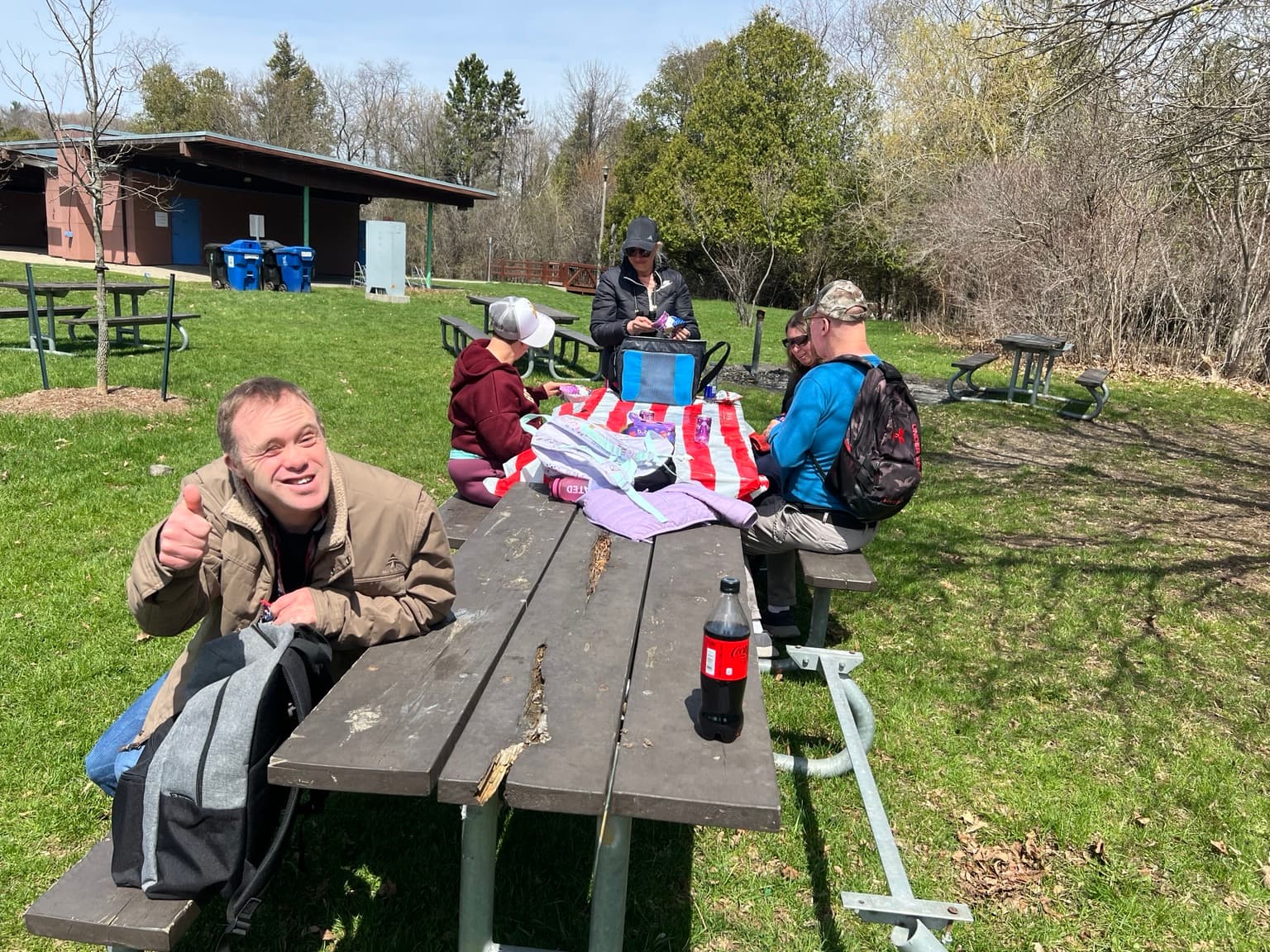 Catching Stars participants enjoying a relaxed outdoor group outing together.