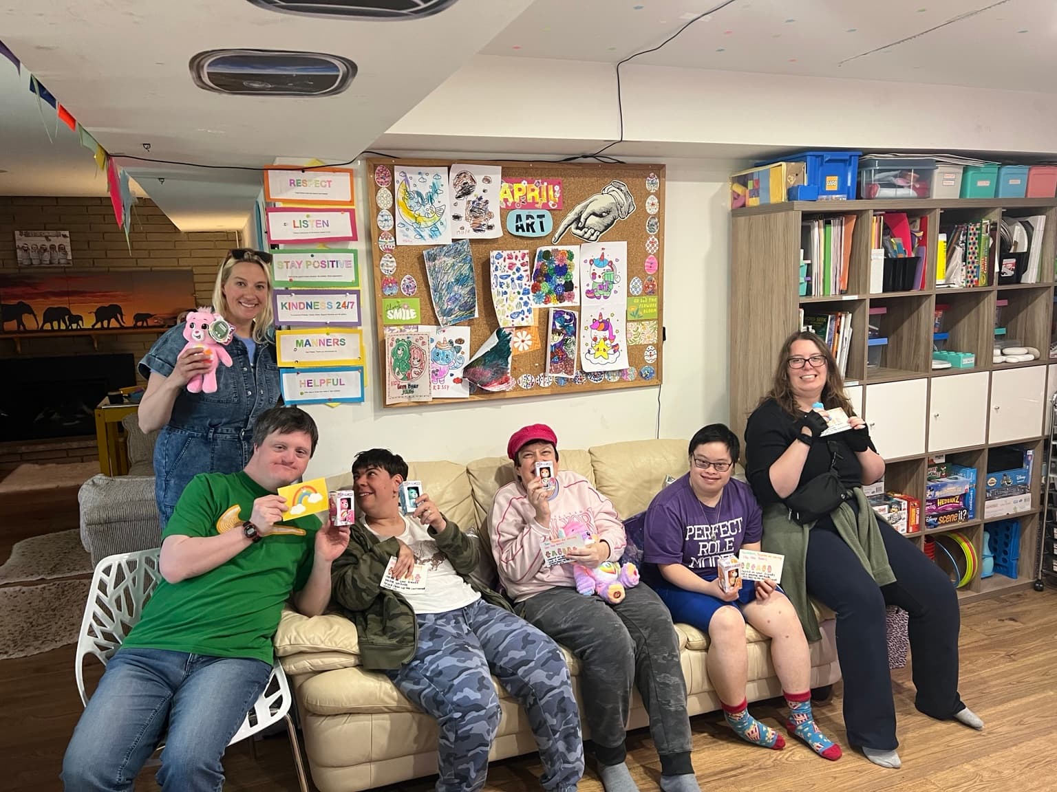 Catching Stars participants celebrating a completed group result together.